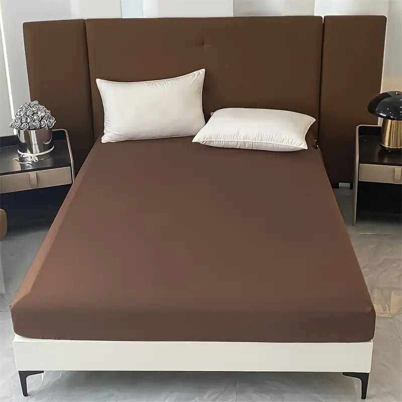 Jointless Recommended Premium & Export Quality Terry Cotton 100% Waterproof Fitted Style Mattress Protector- Dark Brown Color