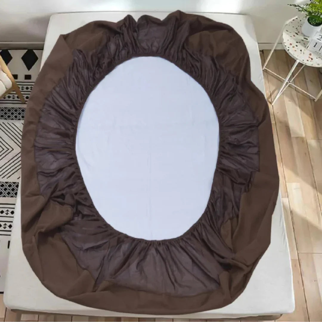 Jointless Recommended Premium & Export Quality Terry Cotton 100% Waterproof Fitted Style Mattress Protector- Dark Brown Color