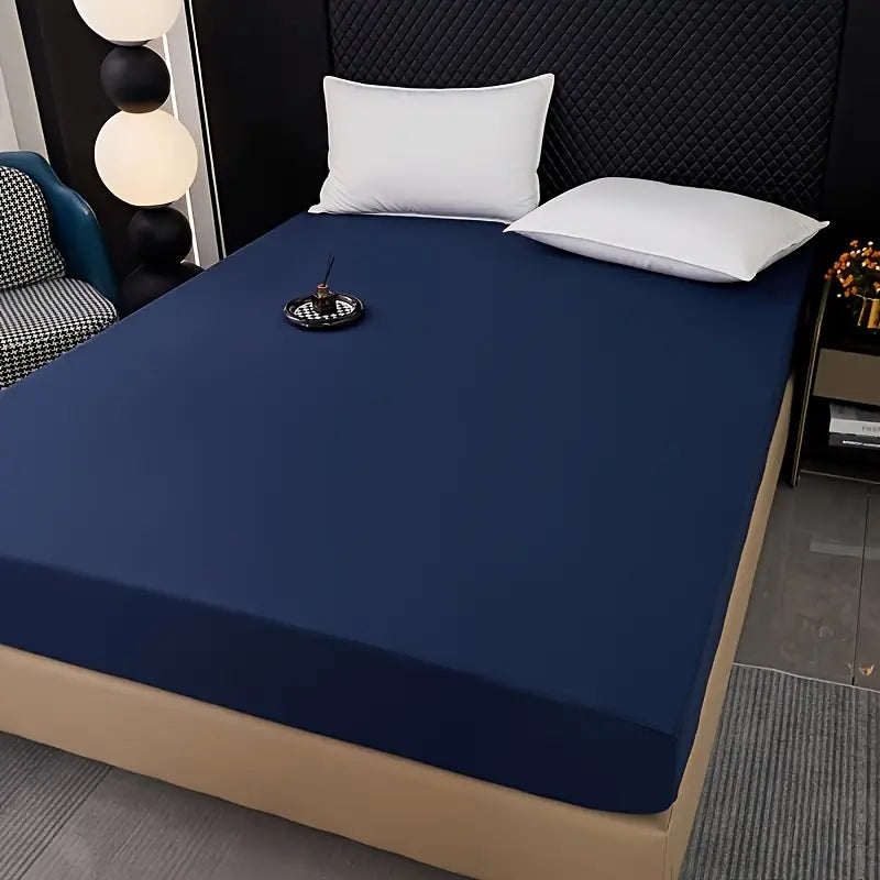 Jointless Recommended Premium & Export Quality Terry Cotton 100% Waterproof Fitted Style Mattress Protector- Blue