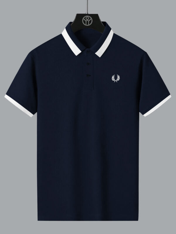 Fred Perry Logo Navy Lycra Polo Shirt