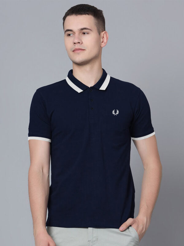Fred Perry Logo Navy Lycra Polo Shirt