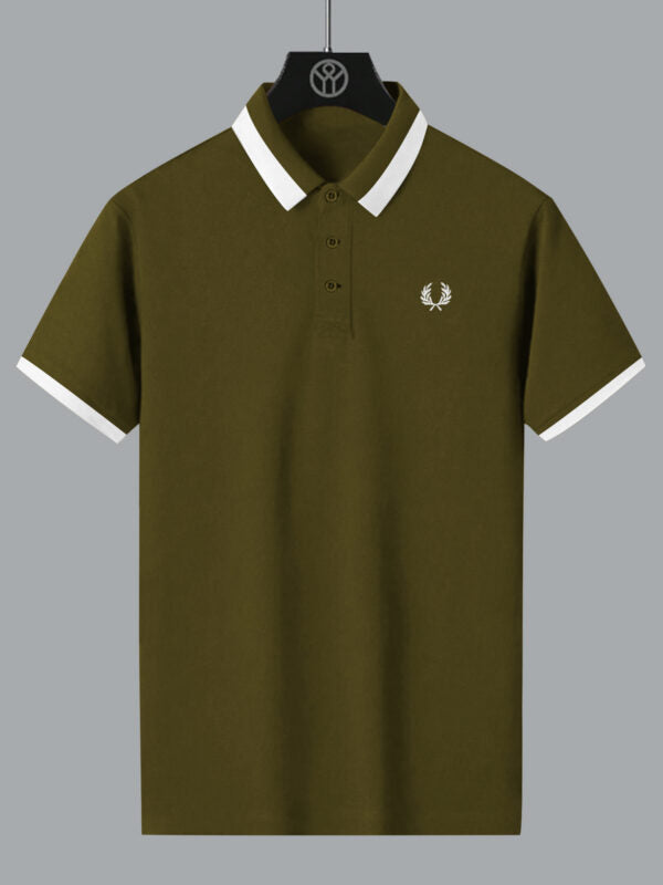 Fred Perry Logo Olive Lycra Polo Shirt