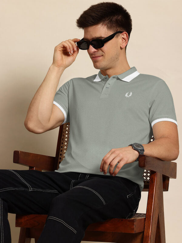 Fred Perry Logo Gray Lycra Polo Shirt