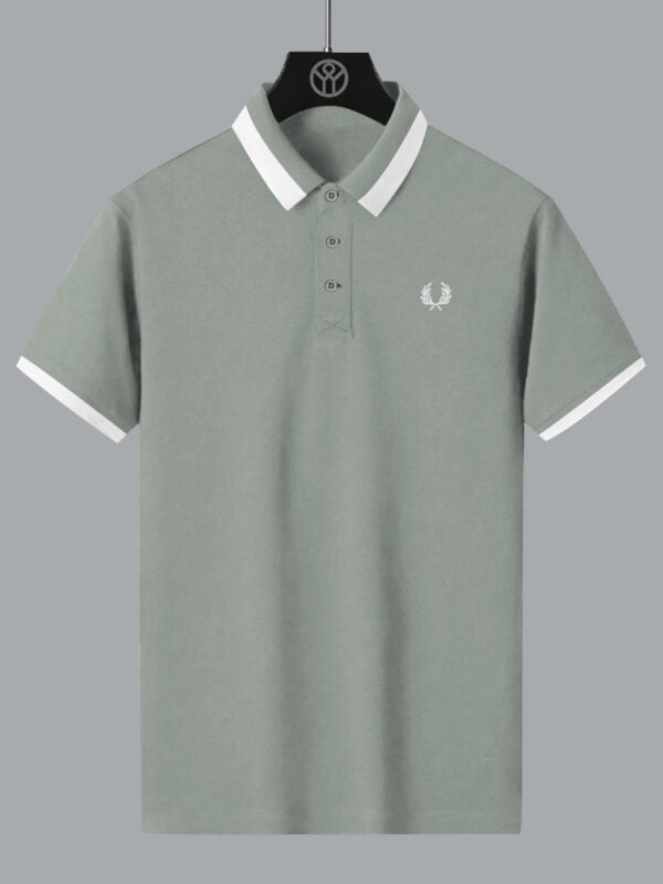 Fred Perry Logo Gray Lycra Polo Shirt