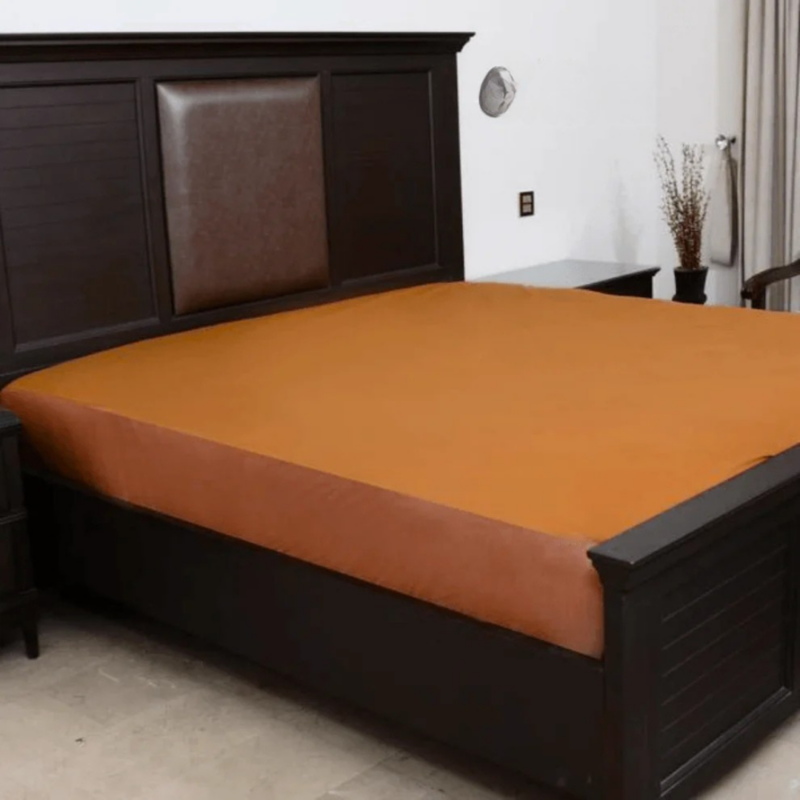 Jointless Recommended Premium & Export Quality Terry Cotton 100% Waterproof Fitted Style Mattress Protector- Copper Brown