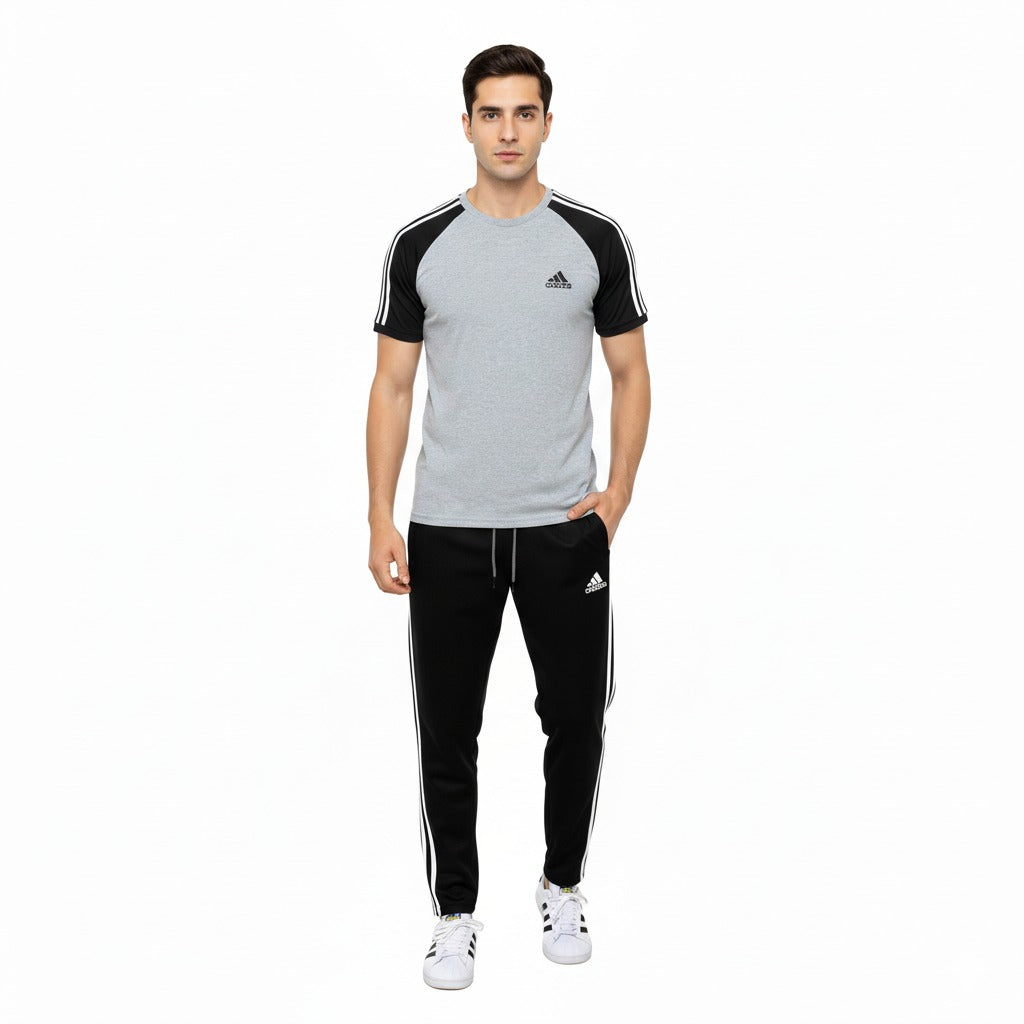 Adidas Cotton Track Suits - Black
