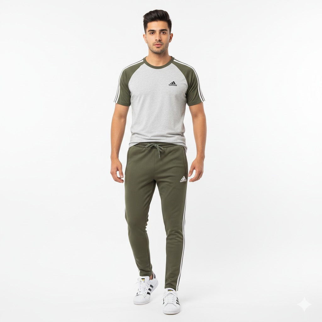 Adidas Cotton Track Suits - Olive