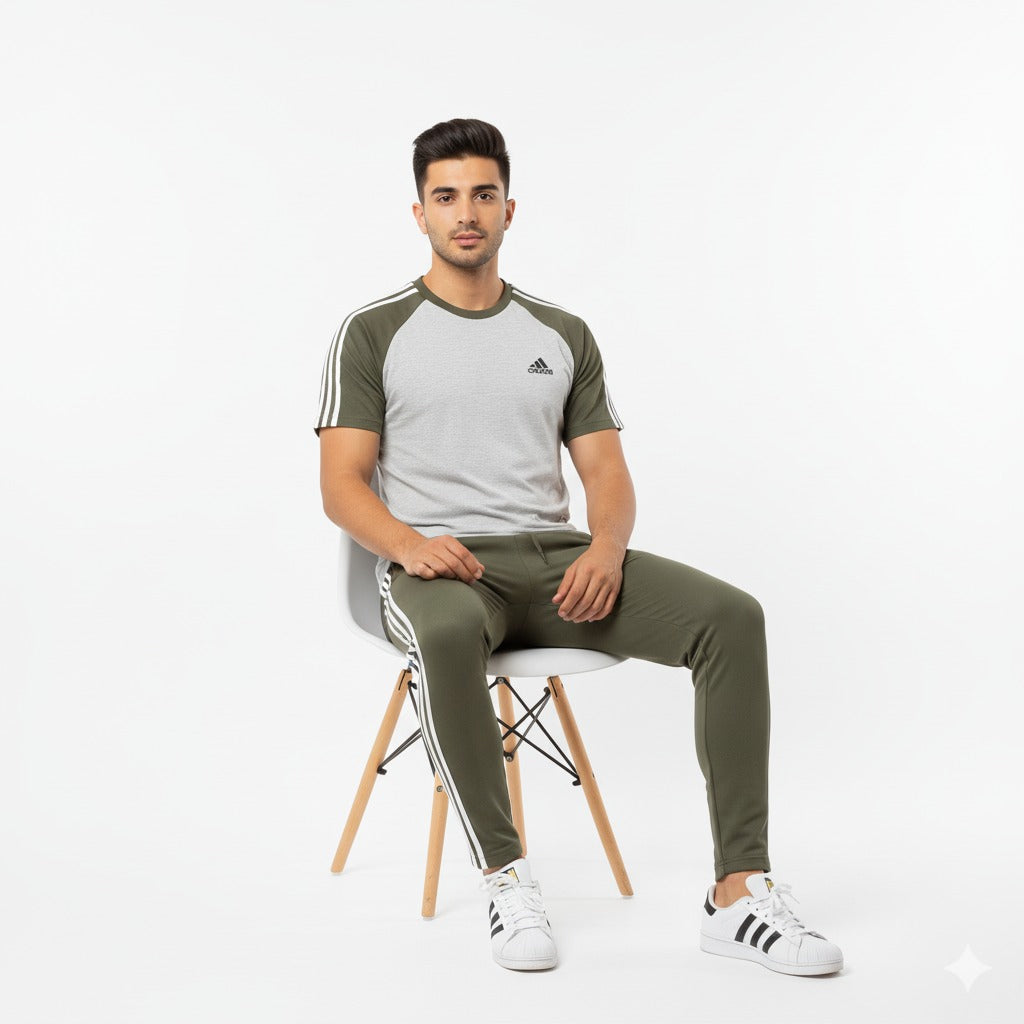 Adidas Cotton Track Suits - Olive