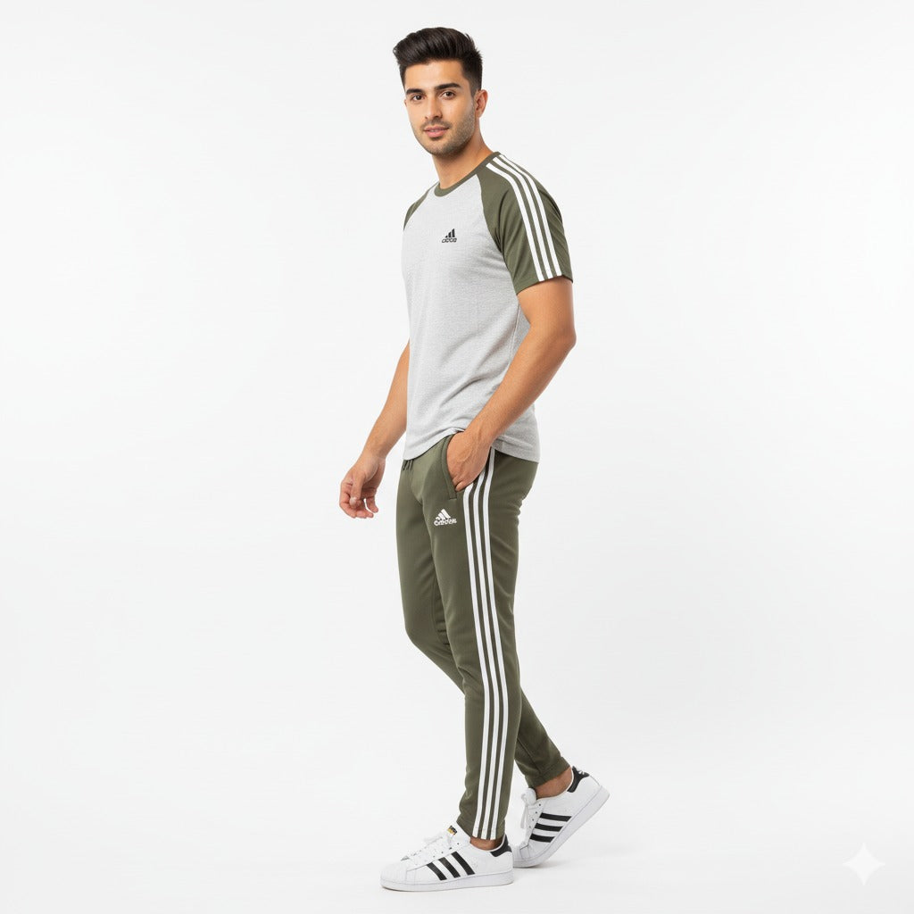 Adidas Cotton Track Suits - Olive