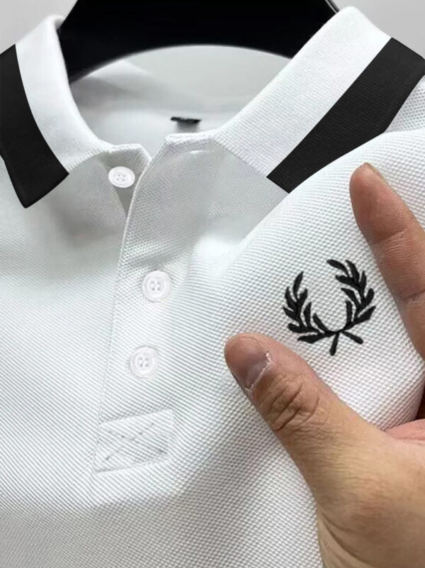Fred Perry Logo White Lycra Polo Shirt