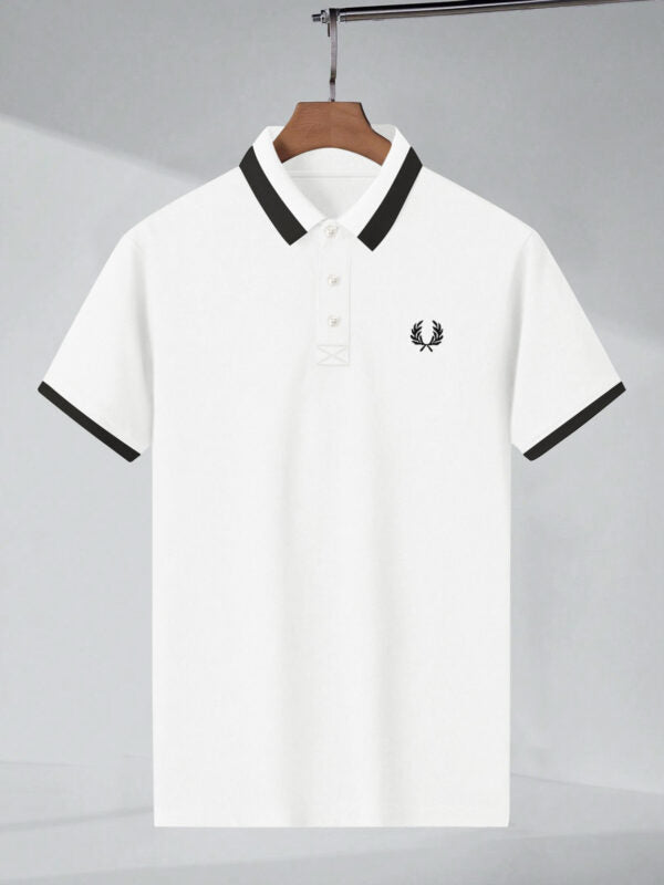 Fred Perry Logo White Lycra Polo Shirt