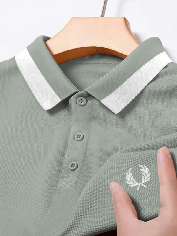 Fred Perry Logo Gray Lycra Polo Shirt