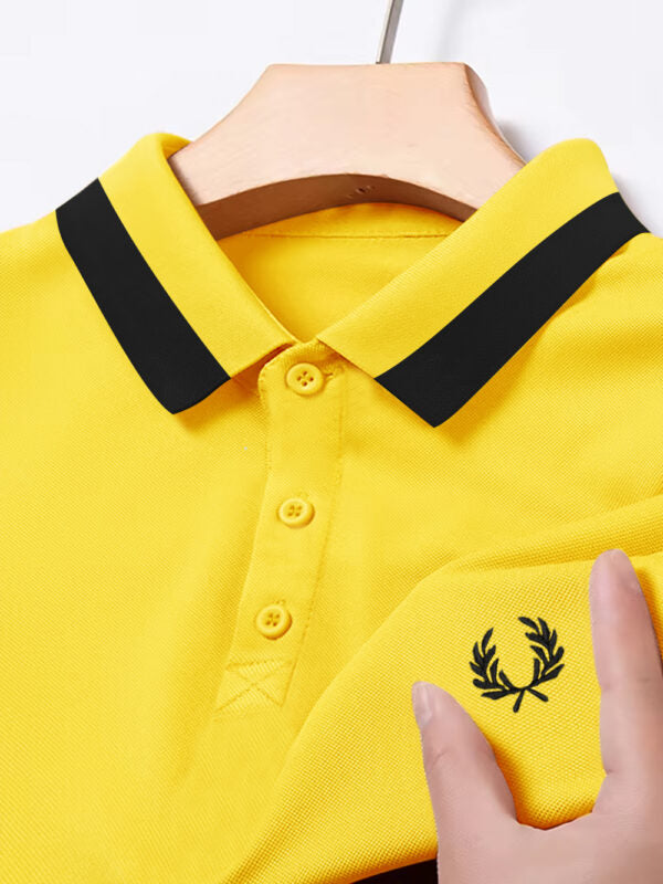 Fred Perry Logo Yellow Lycra Polo Shirt