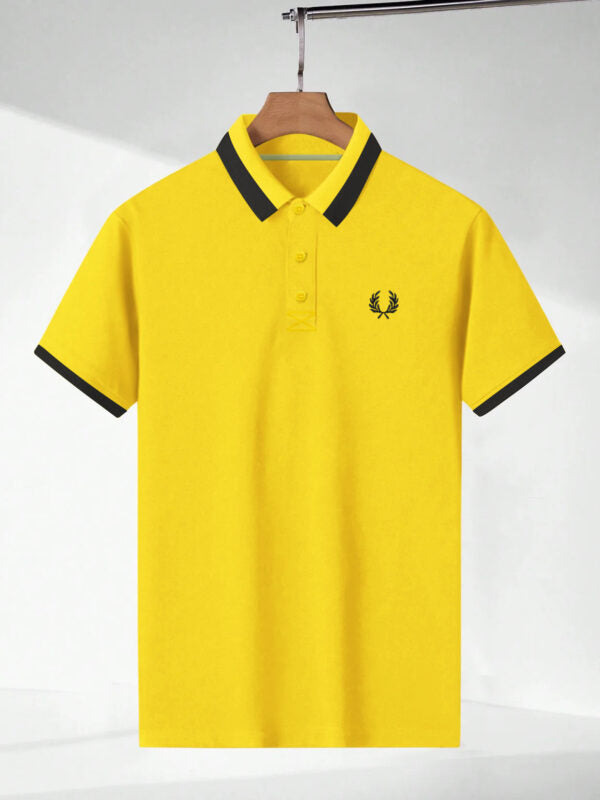 Fred Perry Logo Yellow Lycra Polo Shirt